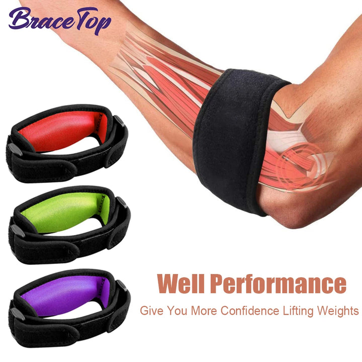 BraceTop 1PC Tennis Elbow Brace for Tendonitis,Forearm Pain,Golf Elbow