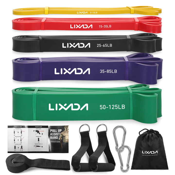 LIXADA 3/5 Pcs Resistance Bands Set Pull Up Loop Bands Home Gym